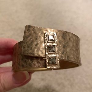 Lia Sophia That’s A Wrap Cuff Bracelet Hammered Gold